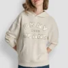 Bluza DKNY Jeansy z satynową aplikacją i logo wykonanym ściegiem łańcuszkowym