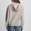 Bluza DKNY Jeansy z satynową aplikacją i logo wykonanym ściegiem łańcuszkowym