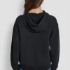 Bluza DKNY Jeansy z satynową aplikacją i logo wykonanym ściegiem łańcuszkowym
