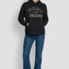 Bluza DKNY Jeansy z satynową aplikacją i logo wykonanym ściegiem łańcuszkowym