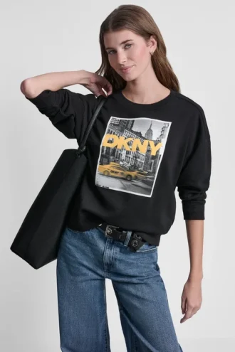 Bluza DKNY z fotorealistycznym logo Taxi