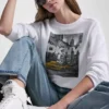 Bluza DKNY z logo taksówki z Cyrkoniami