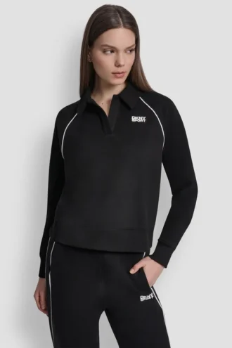 Bluza polo z lamówką z logo