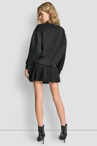 Bluza typu bubble z mieszanych materiałów