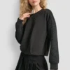 Bluza typu bubble z mieszanych materiałów