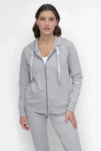 Bluza z kapturem i sznurkiem w dwóch kolorach