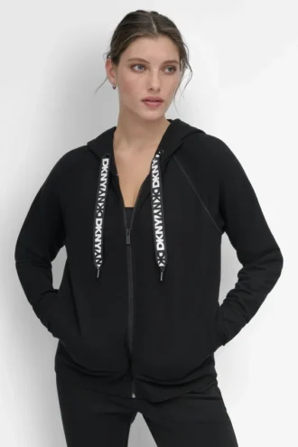 Bluza z kapturem i sznurkiem w dwóch kolorach