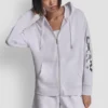 Bluza z kapturem i zamkiem na całej długości z foliowym logo