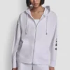 Bluza z kapturem i zamkiem na całej długości z foliowym logo