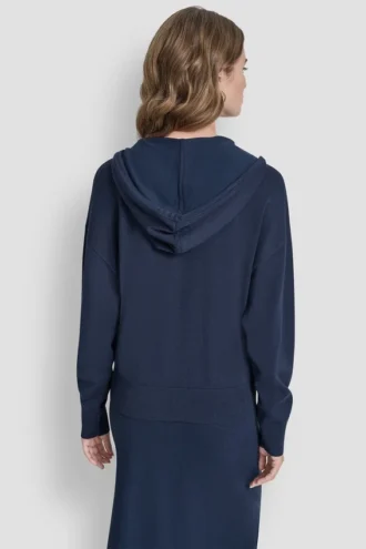 Bluza z kapturem i zapięciem na zamek, z opadającymi ramionami
