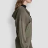 Bluza z kapturem i zapięciem na zamek, z opadającymi ramionami