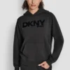 Bluza z kapturem oversize z flokowanym logo