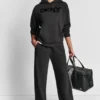 Bluza z kapturem oversize z flokowanym logo