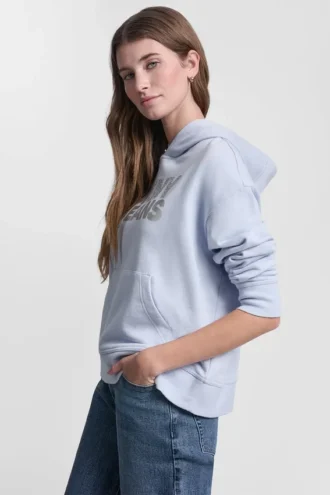 Bluza z kapturem z logo z folii z cyrkoniami