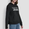 Bluza z kapturem z logo z folii z cyrkoniami
