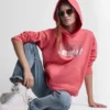 Bluza z kapturem z logo z folii z cyrkoniami
