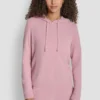 Bluza z kapturem z przędzy piórkowej, ze sznurkami i logo w tym samym kolorze