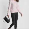 Bluza z kapturem z przędzy piórkowej, ze sznurkami i logo w tym samym kolorze