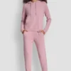 Bluza z kapturem z przędzy piórkowej, ze sznurkami i logo w tym samym kolorze