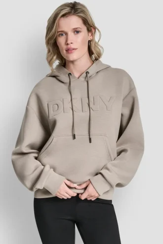 Bluza z kapturem z wytłoczonym logo
