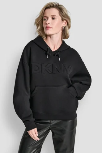 Bluza z kapturem z wytłoczonym logo