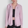 Bluza z kapturem z zamkiem na całej długości i wzorem waflowym