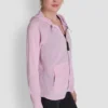 Bluza z kapturem z zamkiem na całej długości i wzorem waflowym