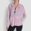 Bluza z kapturem z zamkiem na całej długości i wzorem waflowym
