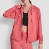 Bluza z kapturem z zamkiem na całej długości w stylu spacedye