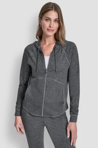 Bluza z kapturem z zamkiem na całej długości w stylu spacedye
