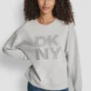 Bluza z logo DKNY New York z warstwowymi, mieszanymi Cyrkoniami