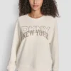 Bluza z okrągłym dekoltem DKNY z nadrukowanym logo NY z Cyrkoniami