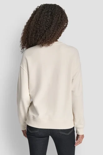 Bluza z okrągłym dekoltem DKNY z nadrukowanym logo NY z Cyrkoniami