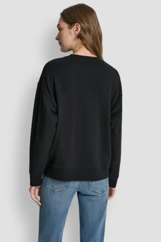Bluza z okrągłym dekoltem DKNY z nadrukowanym logo NY z Cyrkoniami