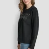 Bluza z okrągłym dekoltem DKNY z nadrukowanym logo NY z Cyrkoniami