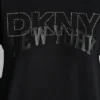 Bluza z okrągłym dekoltem DKNY z nadrukowanym logo NY z Cyrkoniami