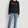 Bluza z okrągłym dekoltem DKNY z nadrukowanym logo NY z Cyrkoniami