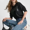 Bluza z okrągłym dekoltem DKNY z nadrukowanym logo NY z Cyrkoniami
