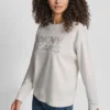 Bluza z okrągłym dekoltem i logo DKNY z ćwiekami z cyrkoniami