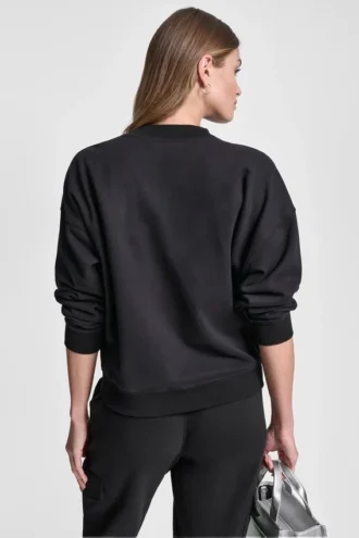 Bluza z polaru z metalicznym logo w bąbelki