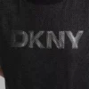 Bluzka z dzianiny z krótkim rękawem i nakładką z siateczki z logo