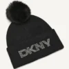 Czapka Disco DKNY z pomponem ze sztucznego futra