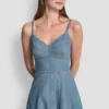 Dżinsowa sukienka midi o kroju fit & flare
