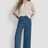 Indigo Frotte Krótkie legginsy z szerokimi nogawkami