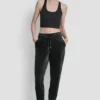 Joggersy slim fit z welurowym haftowanym logo