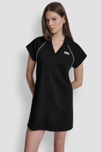 Krótka sukienka polo z logo bez rękawów