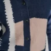 Krótki kardigan w stylu color block