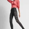 Legginsy z wysokim stanem, efektem ombré i logo, o długości 7/8