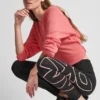 Legginsy z wysokim stanem, efektem ombré i logo, o długości 7/8