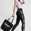 Legginsy z wysokim stanem i logo, o długości 7/8